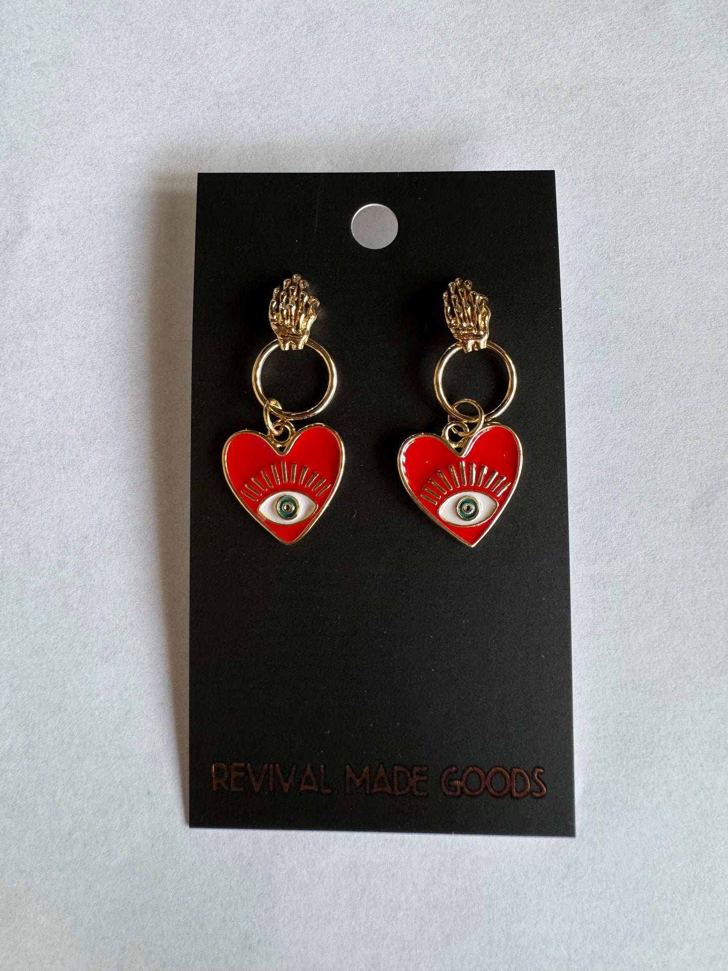 Evil Heart & Skeleton Studs