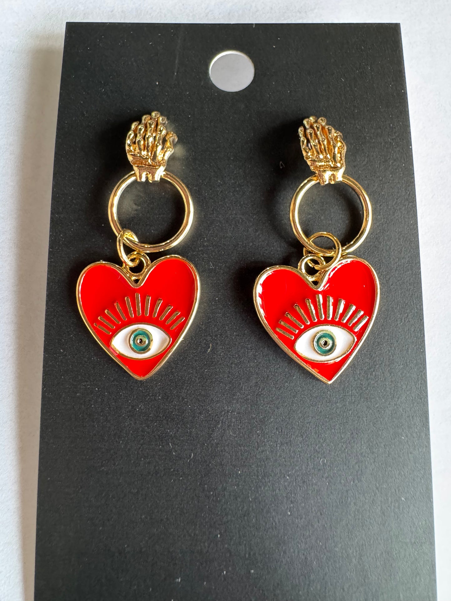 Evil Heart & Skeleton Studs