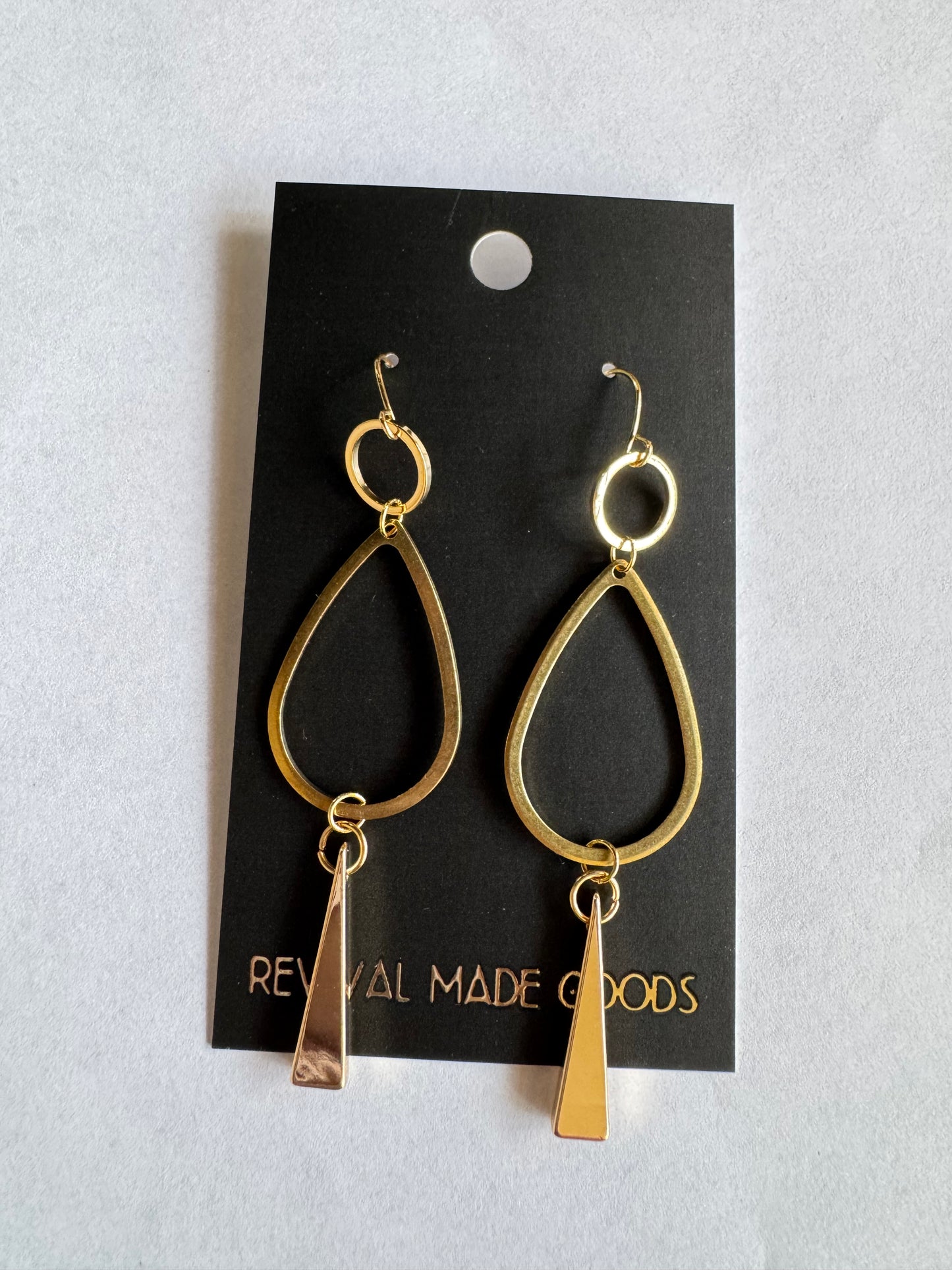 Tri Geo & Tear Drop Earrings