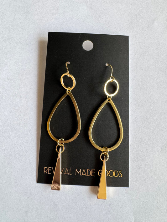Tri Geo & Tear Drop Earrings