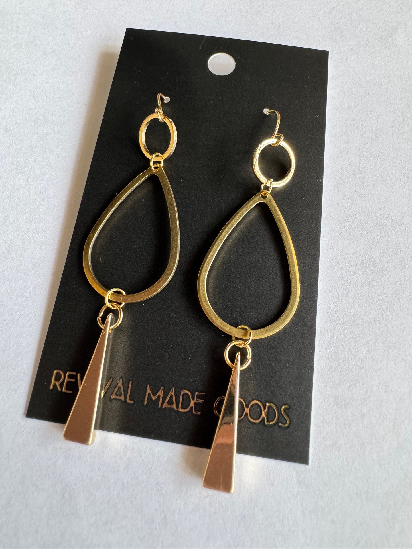 Tri Geo & Tear Drop Earrings