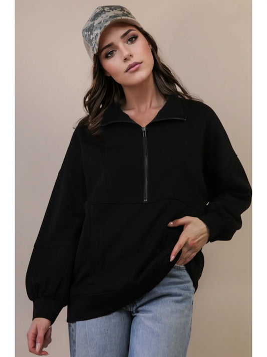 Black Half Zip Up