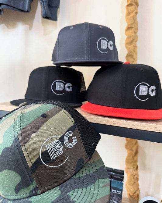 Buckin Goods Camo Hat with White Logo