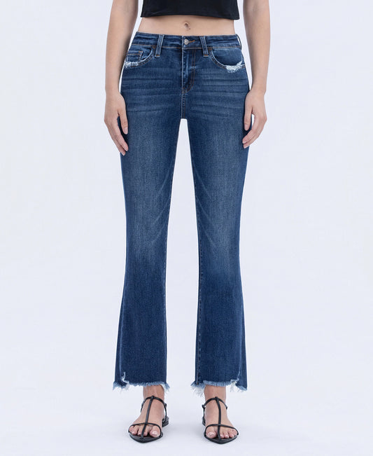 Frayed Hem Kick Flare Jeans