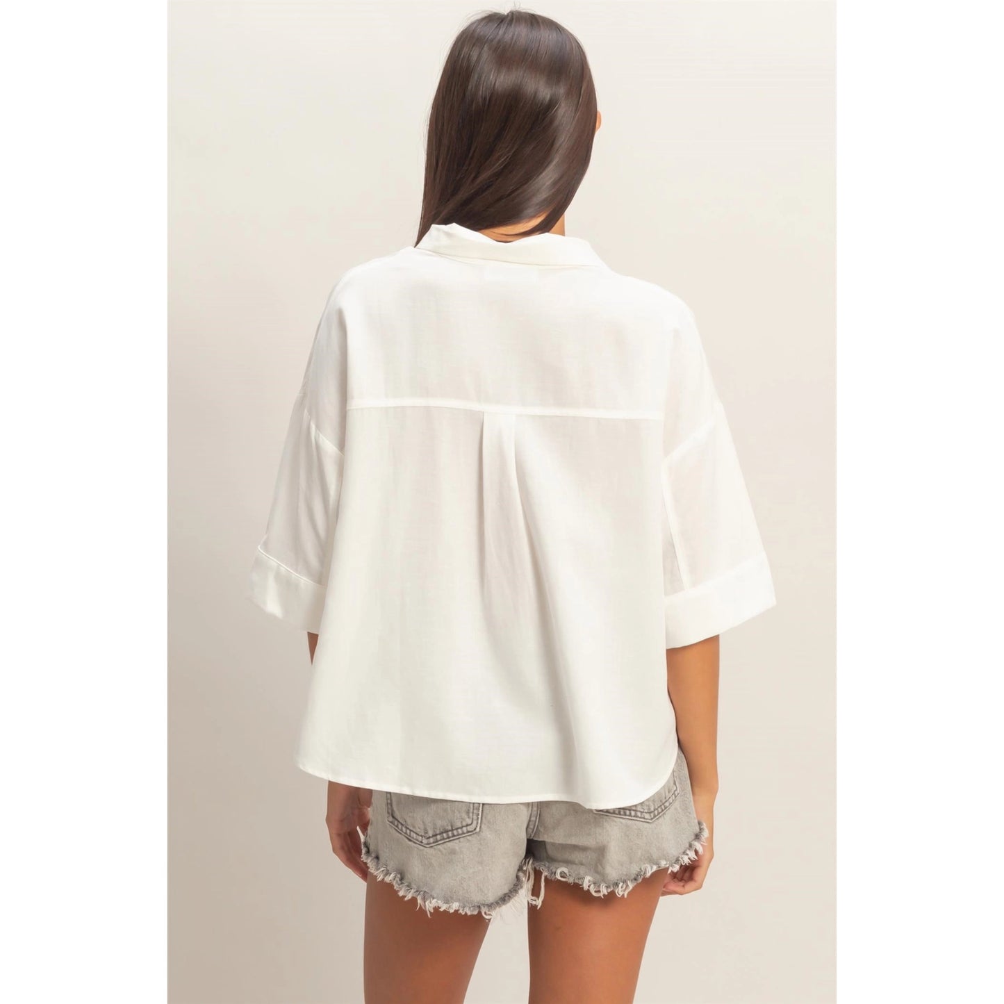 Relaxed Short Sleeve Button-Up Shirt