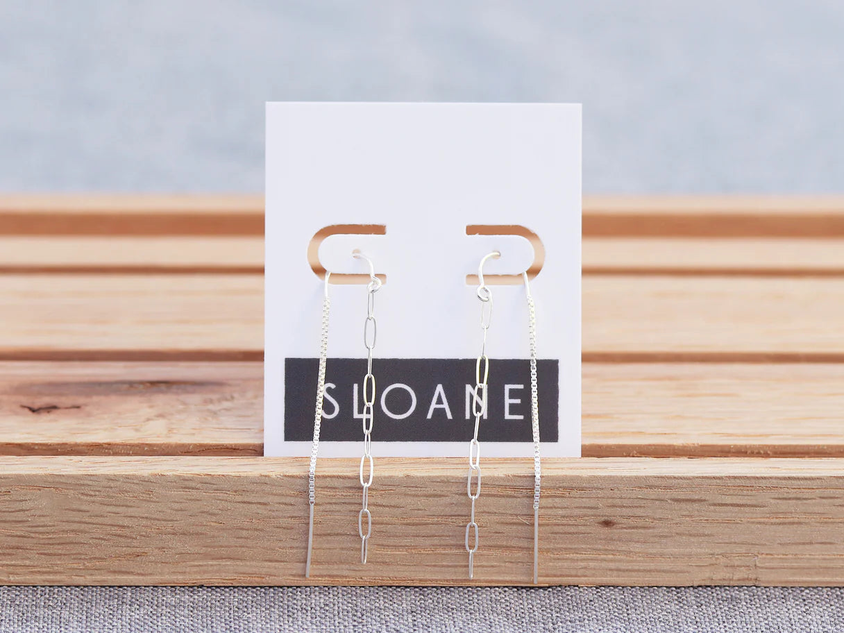 Paperclip Threader Earrings Sterling Silver