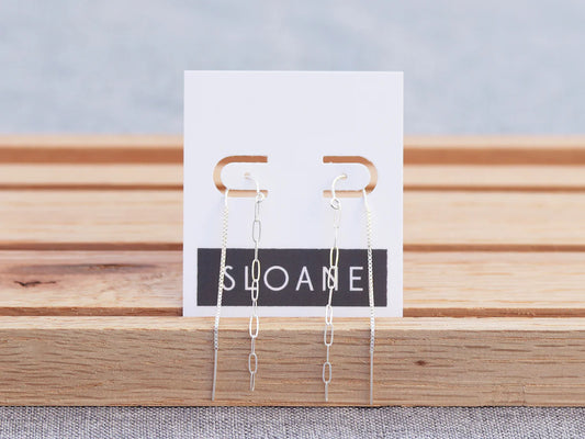 Paperclip Threader Earrings Sterling Silver