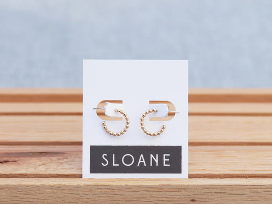 Sequin Hoops Small Gold