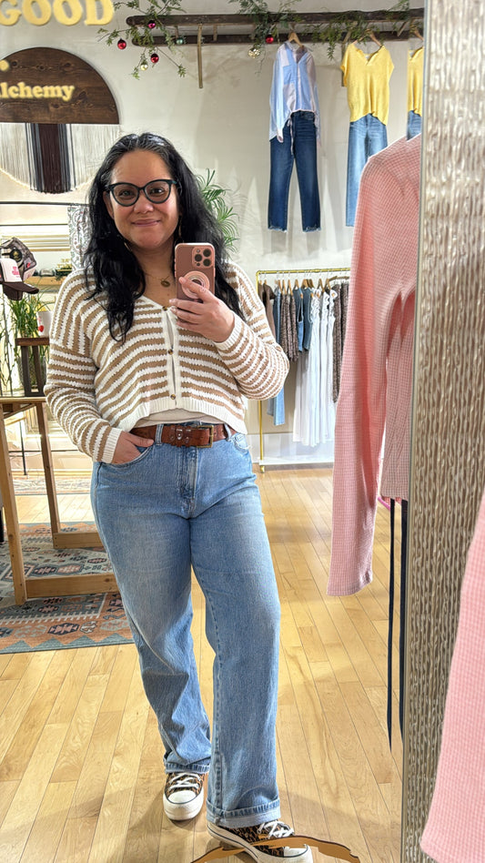 Latte Stripe Cardigan