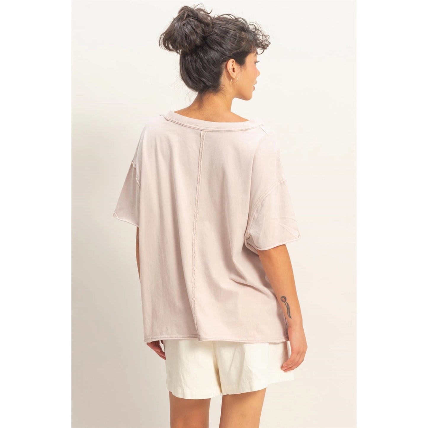 Vintage Wash Boxy V-Neck Tee