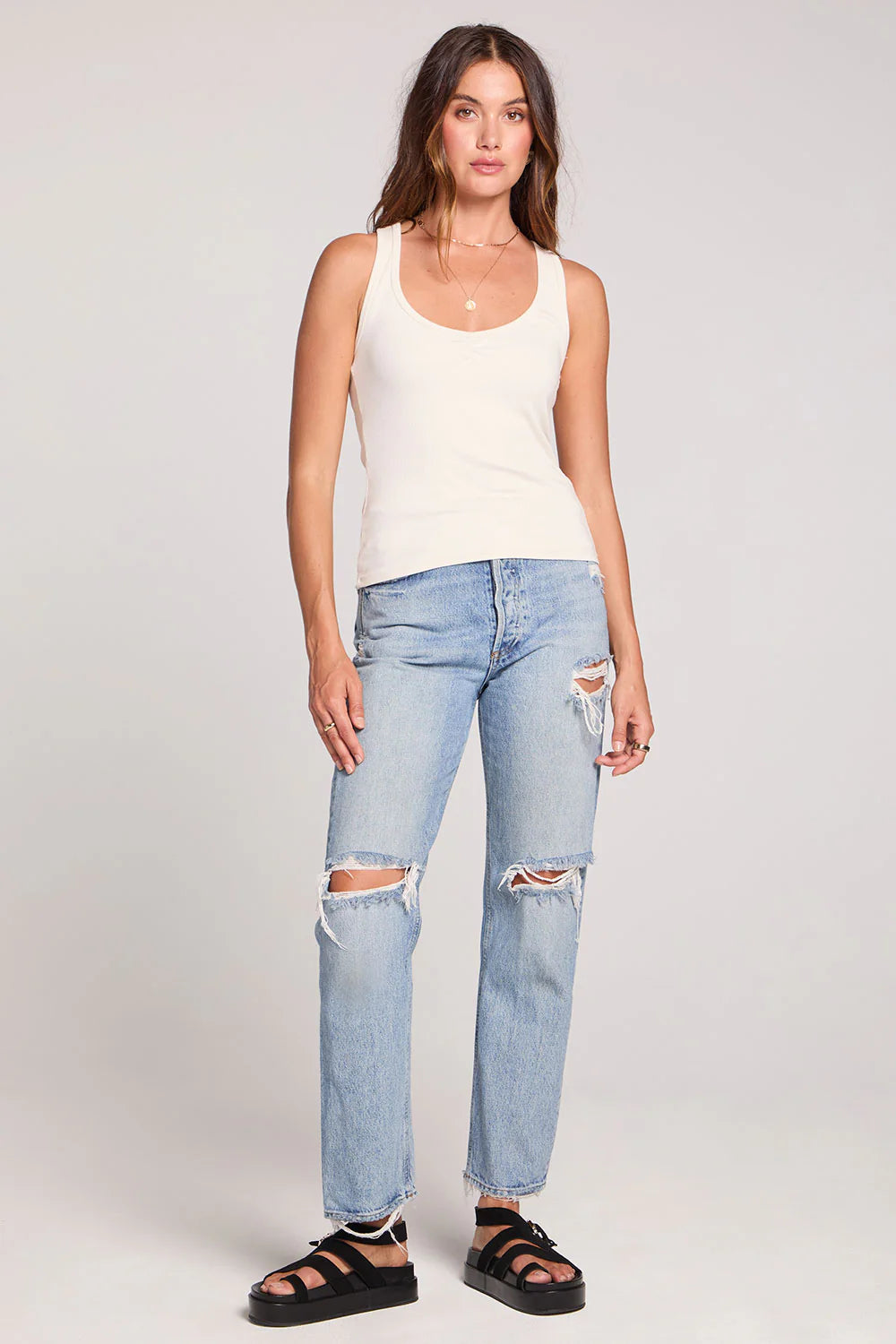 Slim Tank in Ecru