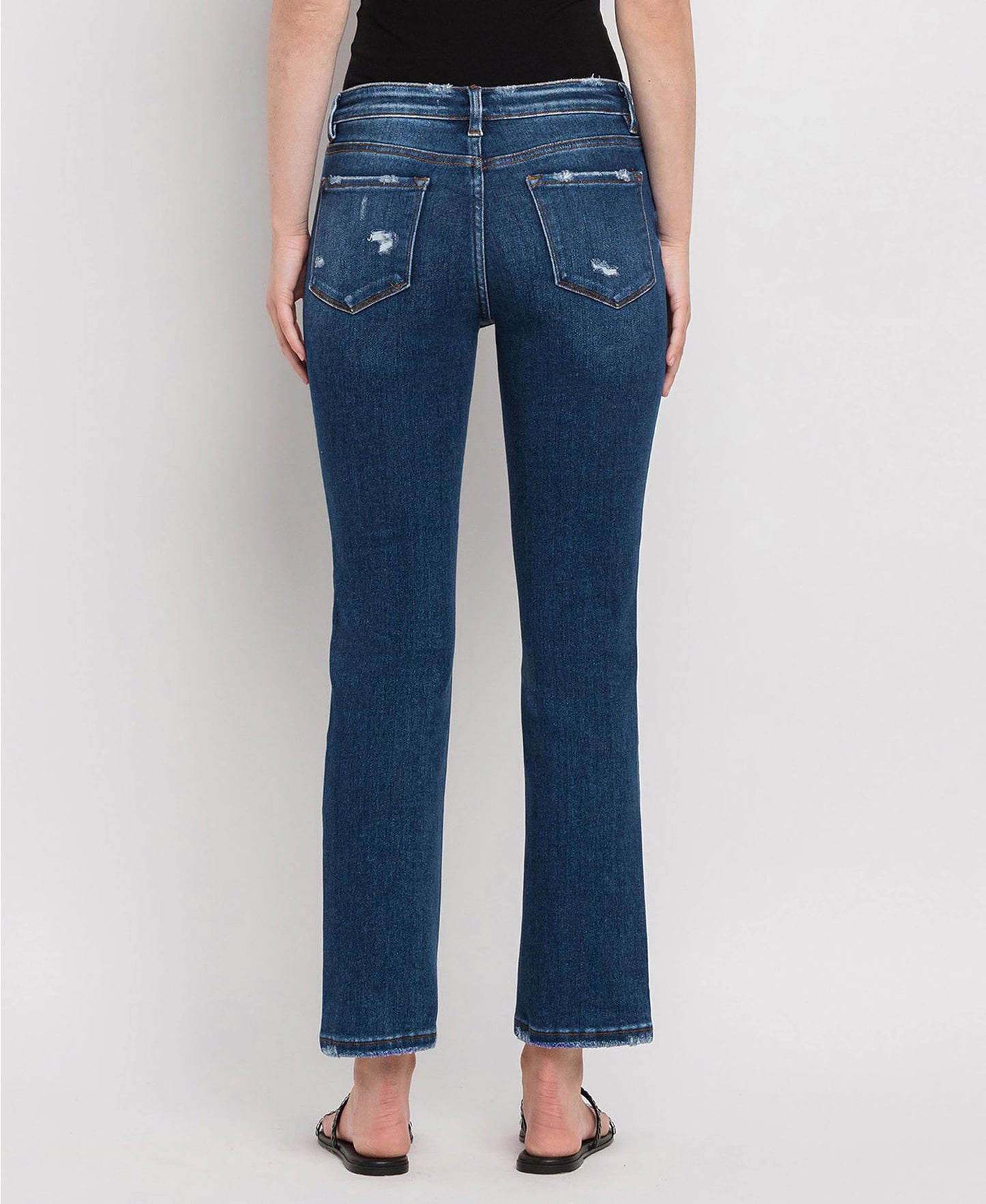 Mid Rise Ankle Slim Straight