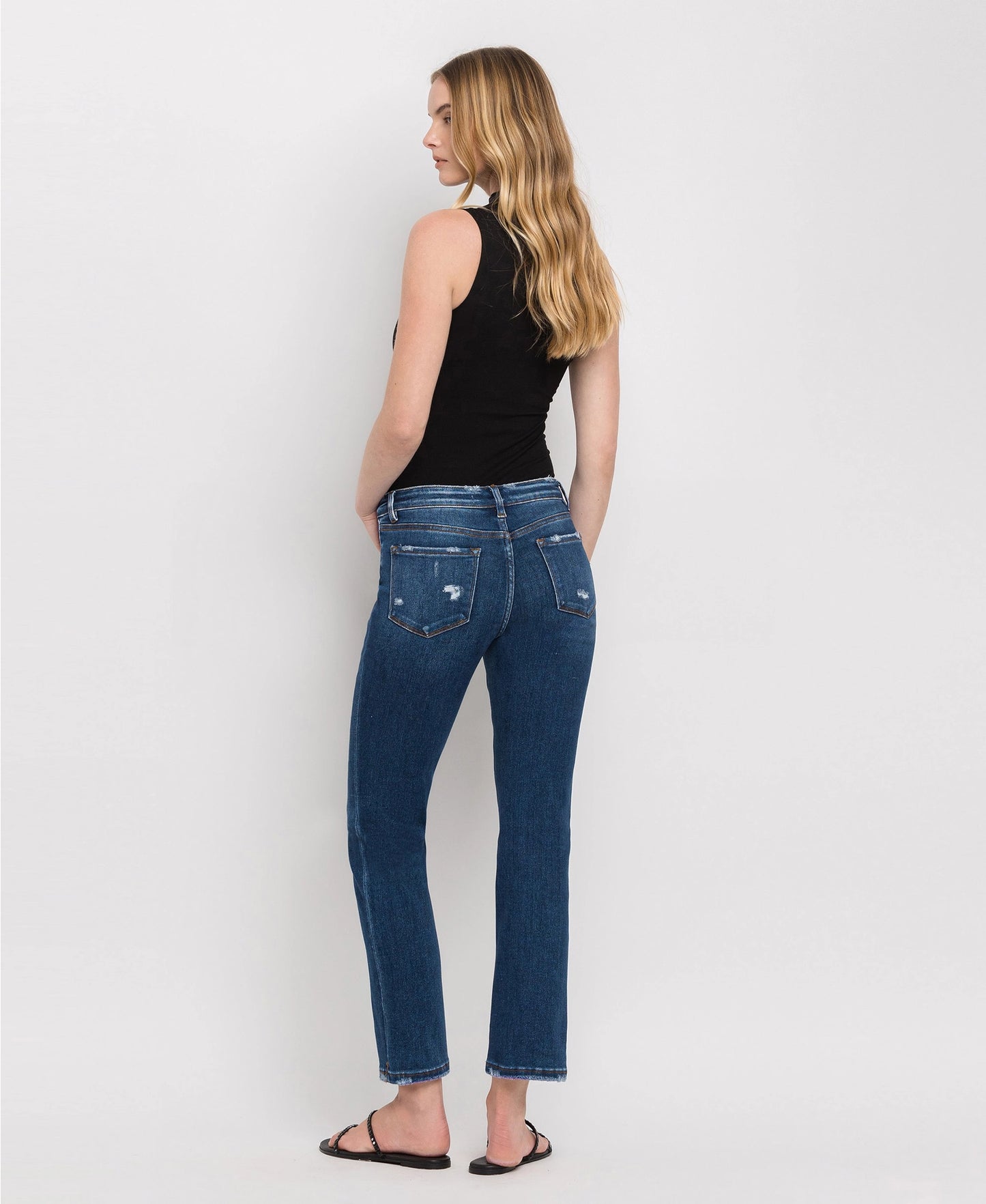 Mid Rise Ankle Slim Straight